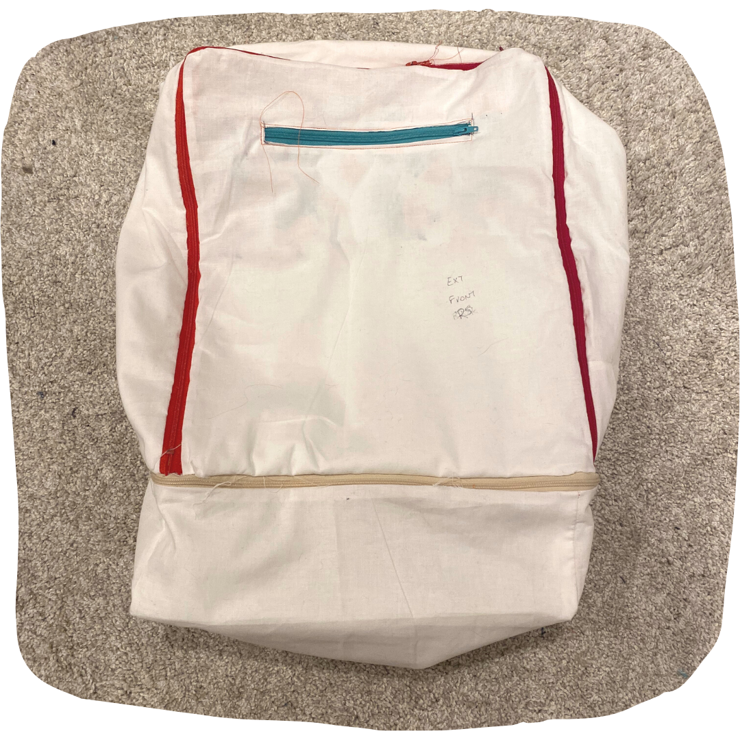 Image of the fabric prototype all zipped up